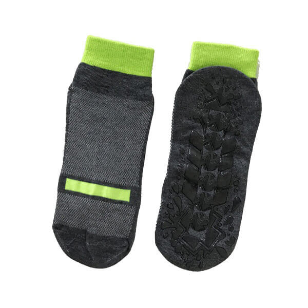 Custom Trampoline Grip Socks with Grips and Neon Stripes