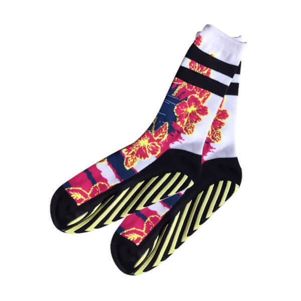 Funky Crew Indoor Trampoline Grip Socks with Striped Grippers