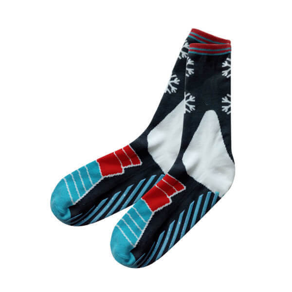 Non Slip Mens Trampoline Park Socks with Snowflake and Stripe