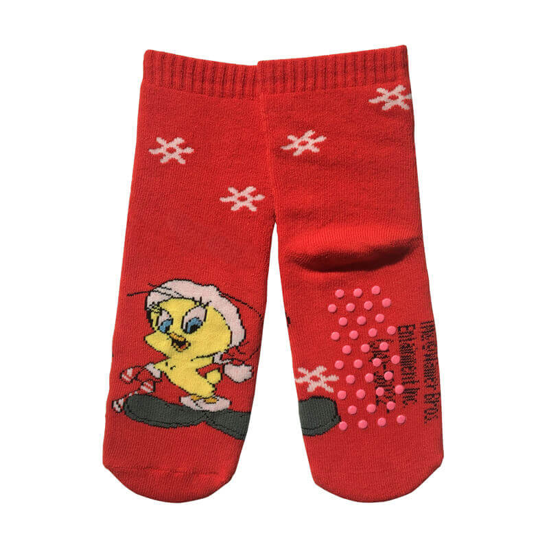 Non Slip Play Yard Socks with Ducks and Polka Dot Grippers 