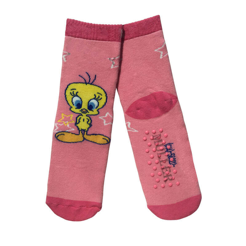 Non Skid Children's Play Area Socks For Girls with Lovely Ducks 