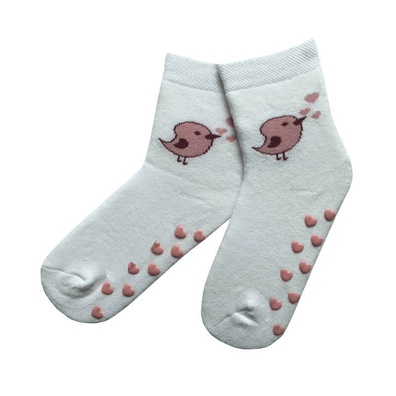 Non Slip Play Zone Socks with Silicone Grips and Birds on Legs 