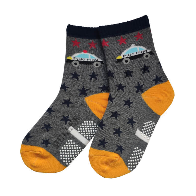 Fun Toddler's Playground Socks with Stars and Taxi on Legs