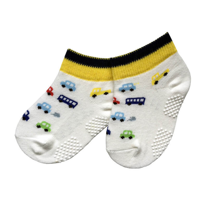 Non Slip Kids Indoor Play Place Socks with Trucks and Taxi 