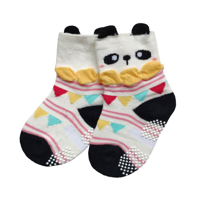 Indoor Non Slip Jump House and Zone Socks with Panda Cuffs 