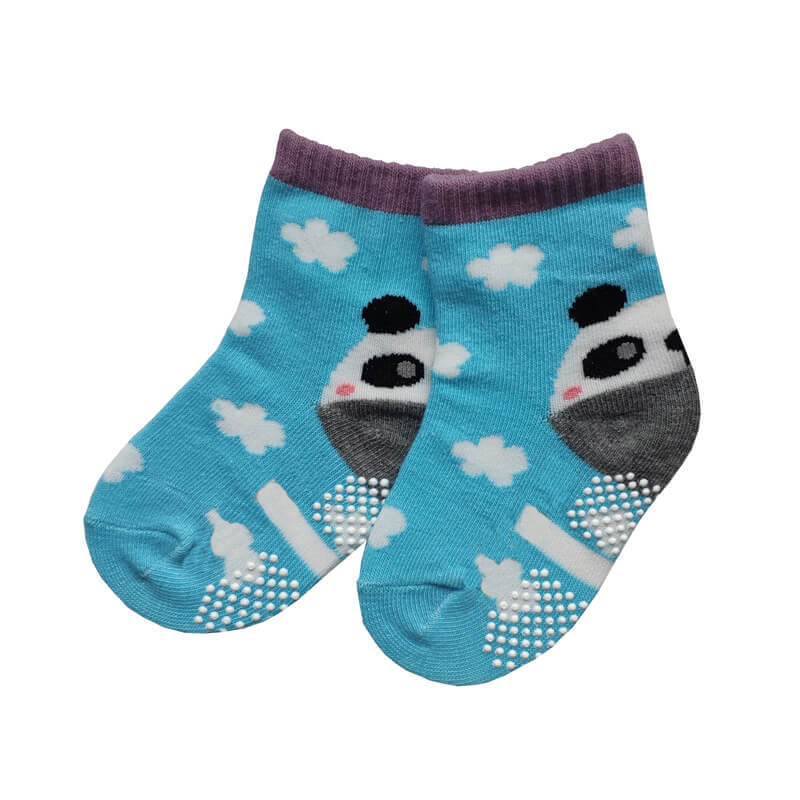 Custom Playhouse and Bounce House Grip Socks with Panda Heels