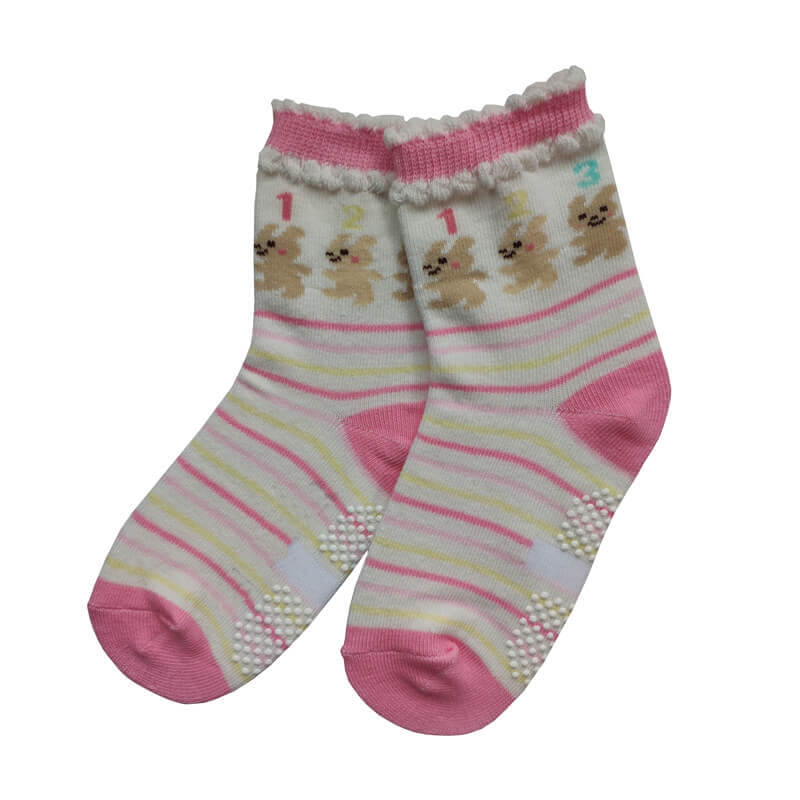 Toddlers Bounce House Socks with Rabbit Legs and Striped Basics
